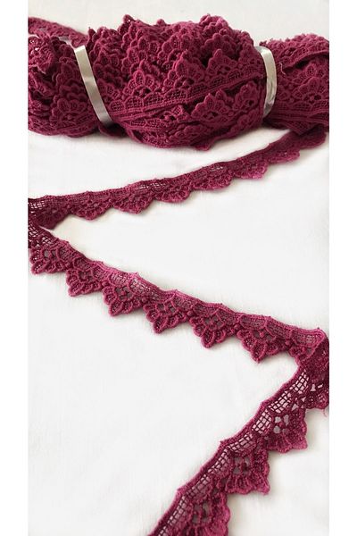 Ozpas Claret Red Guipure Strip Decorative 2.5cm Width 5 Meters