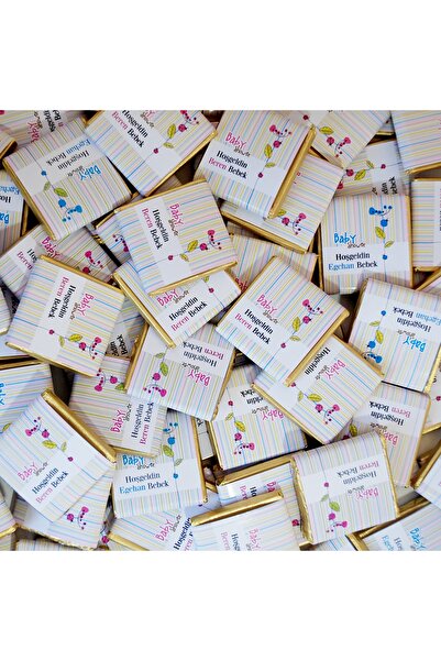 partimira Yenidoğan Bebek Çikolatası 50 Adet Kişiye Özel Hastane Odası Çikolata