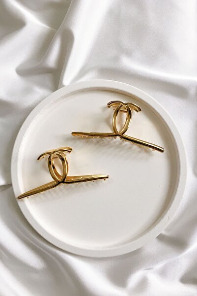 Trend Hediye Sepeti إبزيم معدني مطلي بالذهب، إبزيم على شكل فيونكة للسيدات، إب...