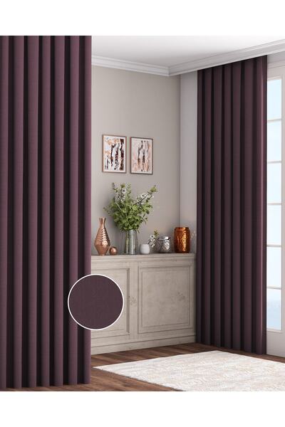 Altındaş Tekstil Keten Fon Perde Ekstrafor Büzgülü (PİLESİZ) Tek Kanat Gül Ku...