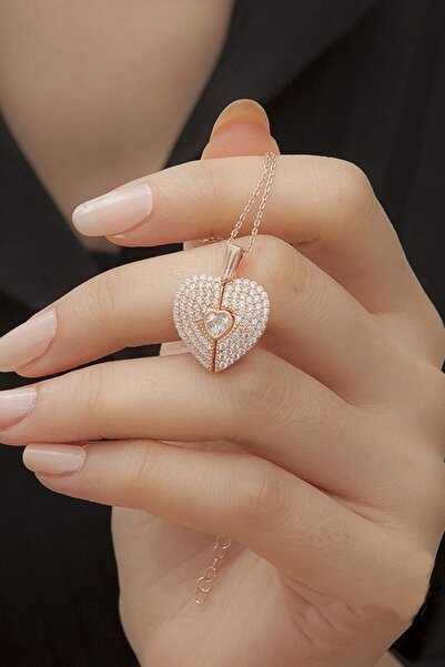 ALYANSEVİM Gümüş Kalplı Açılır Kapaklı Isimli Kolye