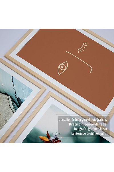 HOMEPACK Комплект за рисуване от 3 части с рамка от естествено дърво Hpn008