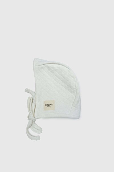 Totzee Baklava Desenli Bone Şapka Ekru