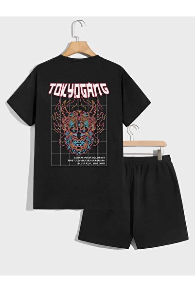 Deocept Unisex Tokyo Gang Printed T-shirt Shorts Set
