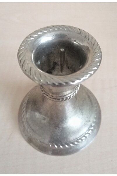 SANAT TACİRİ Pirinç Üzerine Gümüş Kaplama Mumuluk Şamdan No 67