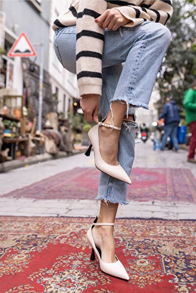 ANGELİNA JONES Γυναικεία Μπεζ παπούτσια με τακούνι Sity