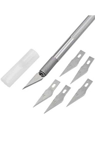 O&S Oyun ve Sanat Eğlen-Üret سكين الهلال، سكين قطع الخشب البلاستيكي، مشرط، مجموعة سكاكين الهلال ذات 5 شفرات