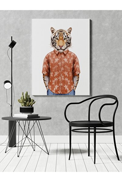 Canvas Painting Panther with Orange Shirt Animal Themed 161