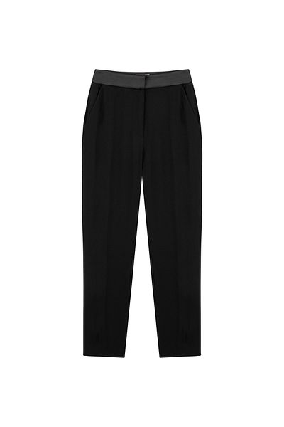 Machka Satin-Duchess-verzierte Cigarette-Fit-Hose