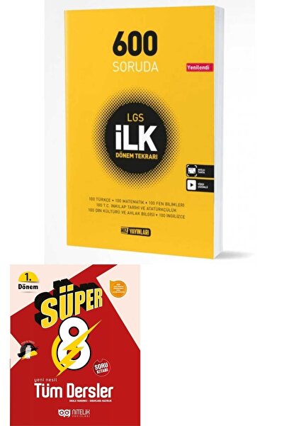 Hız Yayınları Hız 8.sınıf 600 Soruda Ilk Dönem Tekrarı Nitelik Süper 1.dönem ...