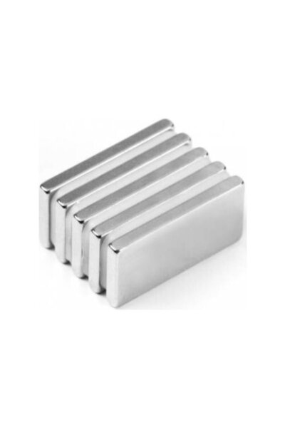 Dünya Magnet 5 Adet 20x10x3 Mm Süper Güçlü Neodyum Mıknatıs Magnet