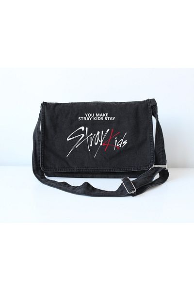 DEFLİNMODA Stray Kids Jean Messenger Geantă