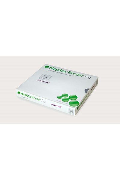 Mepilex غطاء للجروح والحروق باللون الفضي المضاد للميكروبات (10 × 30 سم) صندوق واحد