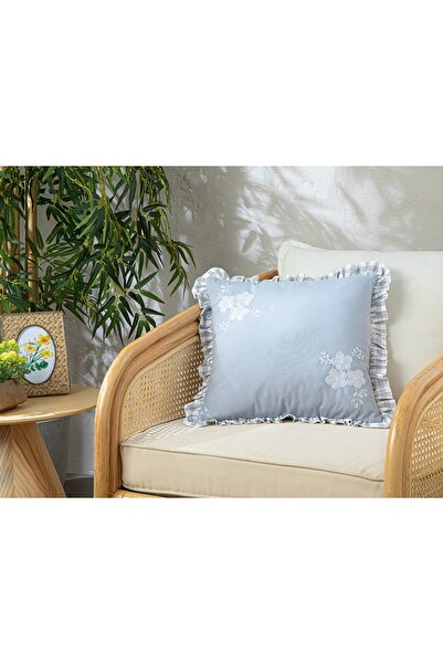 English Home Plain Joy Pamuk Polyester Kırlent Kılıfı 45x45 Cm Gri