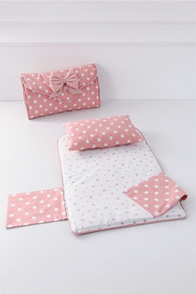 Umaybebek Alt Açma Minderi - Çantalı - Pudra Yıldız