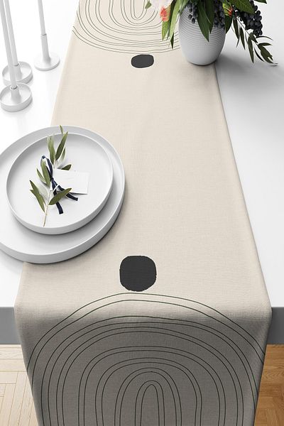 Pilloveland Runner Arc Patterned Suede Woven 140*40 cm
