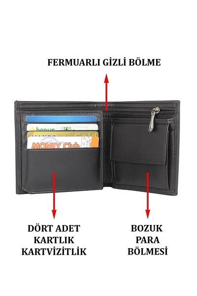 Case Club Θήκη επαγγελματικής κάρτας & πορτοφόλι από γνήσιο δέρμα Θήκη κάρτας με θήκη για κέρματα και χάρτινα χρήματα