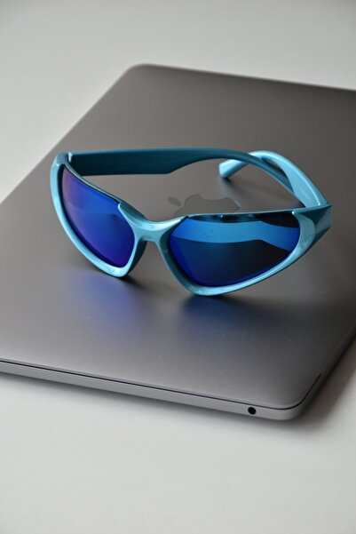 LOOKUP نظارات شمسية زرقاء زجاجية عاكسة للأشعة فوق البنفسجية 400، نظارات فضائية معتمدة من Techno CE