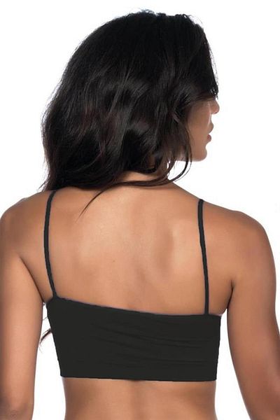 by İGP Γυναικείο Μαύρο Σουτιέν Bustier με λουράκι χωρίς μαξιλαράκι