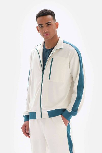 Dagi Weiße Herrenjacke mit Reißverschluss aus Cupro
