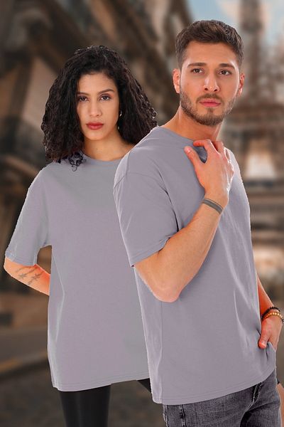 BESSA Μπλουζάκι με άνετη εφαρμογή Crew Neck Unisex ανοιχτό λιλά