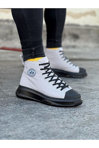 WG Fashion Mp017 St Lace-Up Orthopedic High/Hick Sole Half Ankle Ανδρικά αθλητικά παπούτσια γκρι
