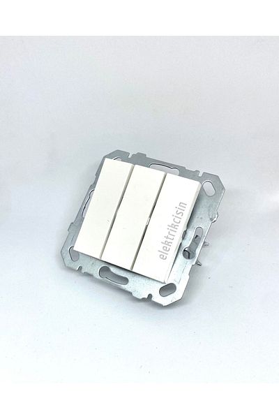 Netelsan Byobu Triple Switch - 1 Quality - White Color (EXCLUDING FRAME) 1 Piece