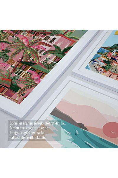 HOMEPACK Σετ ζωγραφικής 5 τεμαχίων με λευκό πλαστικοποιημένο πλαίσιο Five-006