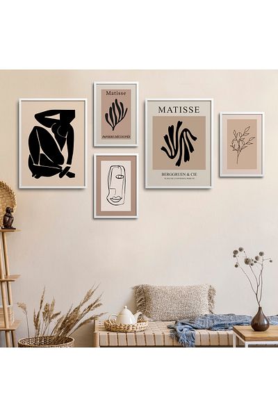 HOMEPACK Σετ ζωγραφικής 5 τεμαχίων με λευκό πλαστικοποιημένο πλαίσιο Five-008