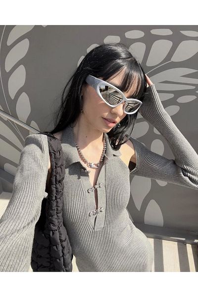 daniella Alien Silver Mirrored Premium Unisex Sunglasses