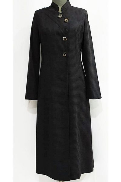 N.Y.YILDIZ Star Long Buttoned Suede Plaid Lined Mother's Top Coat