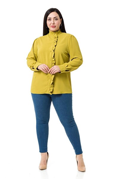 DISENTIS MODEST Πουκάμισο με επικρατέστερο γιακά μπροστά και μπλουζάκι από φιστίκι με κρυστάλλινο γιακά