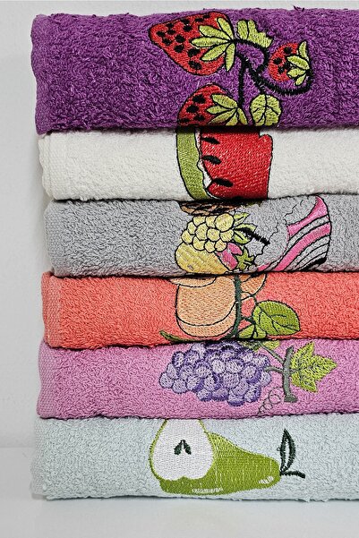 Göksal Suvari Meyve Desenli 6'lı Mutfak Havlusu 100% Pamuk