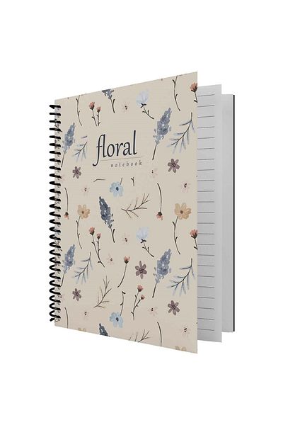 GENC DIJITAL BASKI Caiet în carouri spiralat floral 80 de coli-16x22