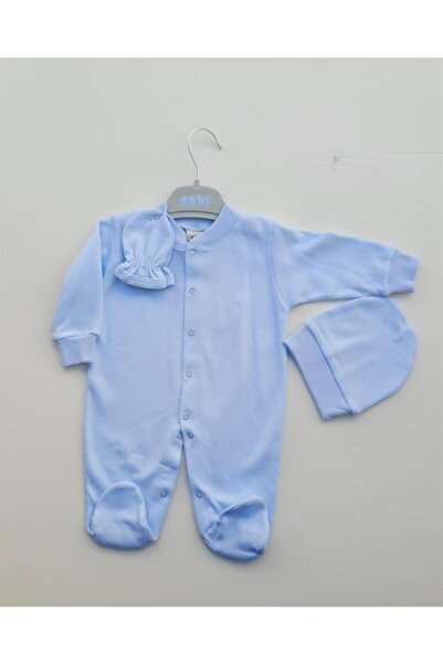 Sebi Baby Cotton Triple Jumpsuit with Gloves and Hat