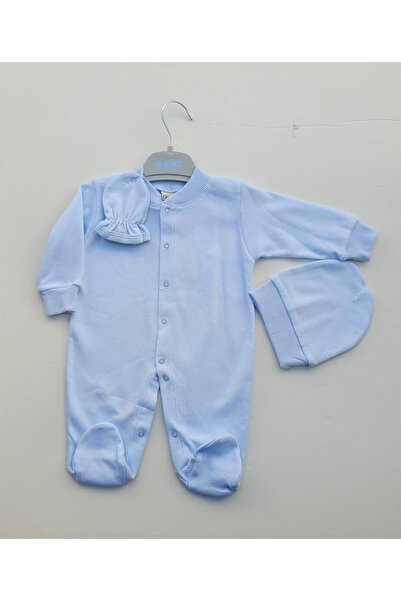 Sebi Baby Cotton Triple Jumpsuit with Gloves and Hat