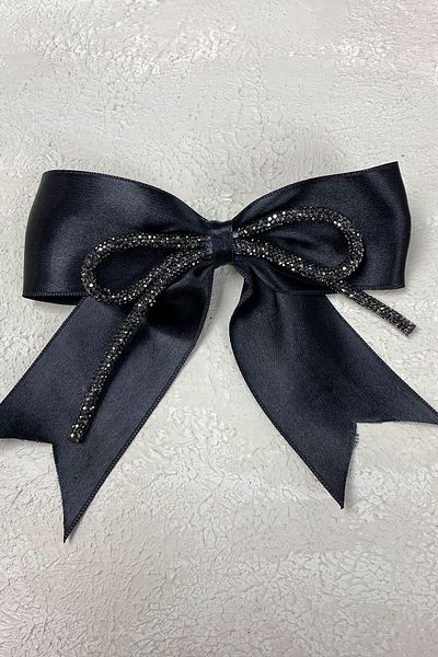 FdayAksesuar Sortiment de catarame Accesoriu pentru păr cu fundă neagră Full Stone – Clip