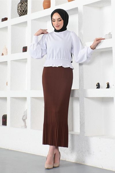 benguen 205 - Πι?λι?σελι; Φούστα Hijab Καφέ