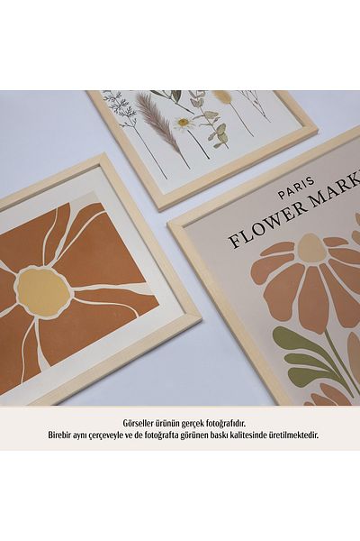 HOMEPACK Комплект от 5 картини с рамка от естествено дърво Five-027