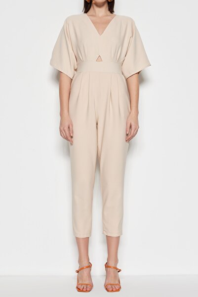 Trendyol Collection Stone Woven Cut Out / Detailní kombinéza s oknem TWOSS20TU0047