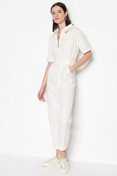 Trendyol Collection Jumpsuit - Ecru - Regular Fit