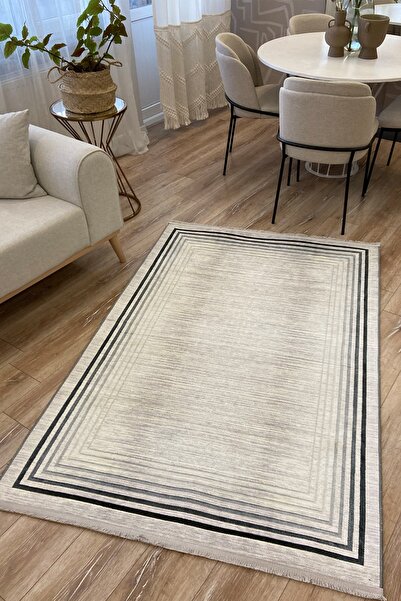 RUGSMODERN Mira 2094 Gri Minimalist Çizgili Desen Halı