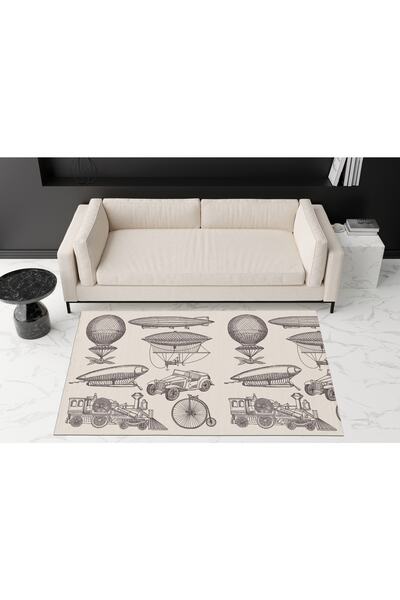 Rugs Modern Halı Mira 900 Araba Balon Vintage Dokuma Taban Çizim Figürlü Çocu...