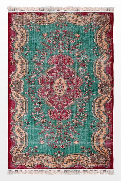Rugs Modern Halı Mira Vintage Eskitme Tarzı Turkuaz Fuşya Dokuma Taban Halı