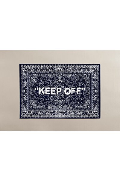 RUGSMODERN Mira Keep Of Yazılı Lacivert Klasik Modern Halı 881