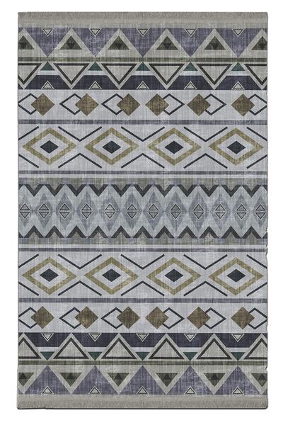 Rugs Modern Halı Χαλί με πολύχρωμη υφαντή βάση με έθνικ σχέδια Mira 939 σε γκ...