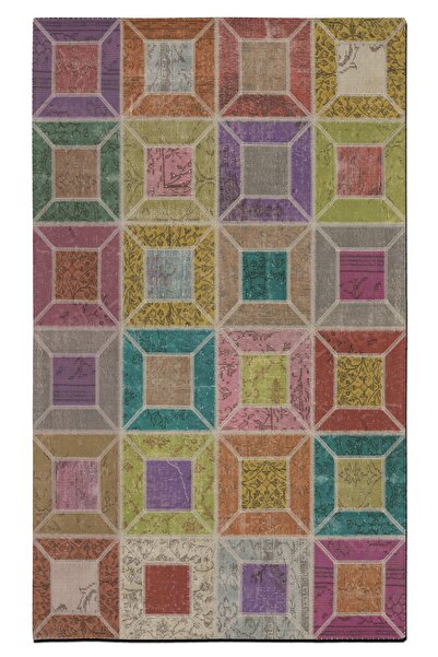Rugs Modern Halı Mira 969 Patchwork Multicolored Pastel Woven Base Carpet