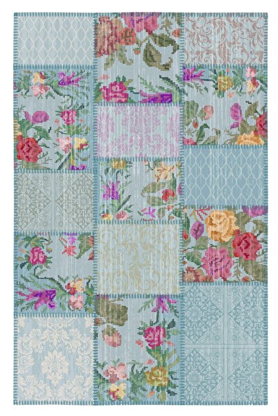 Mira 937 Blue Garabagh And Patchwork Patterned Woven Sole Carpet