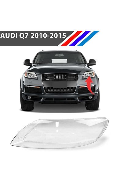 MEPARTS زجاج المصباح الأمامي الأيسر لسيارة Audi Q7 متوافق مع 2010 - 2015