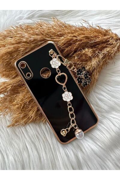 Aksesuarda Moda Huawei Y6 2019 Uyumlu Çiçekli Taşlı Incili El Geçmeli Lazer K...